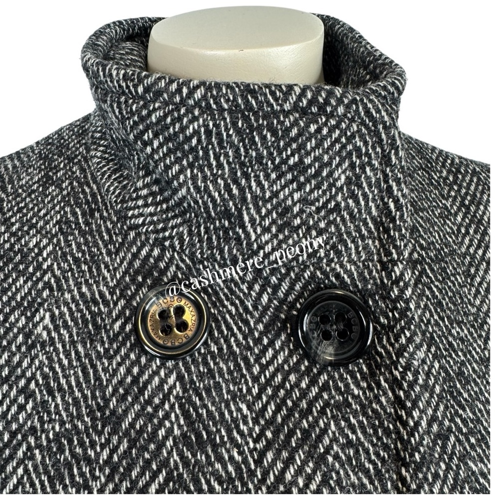 BCBGMaxAzria Black Tweed Wool Cropped Jacket Medium - Picture 3 of 13